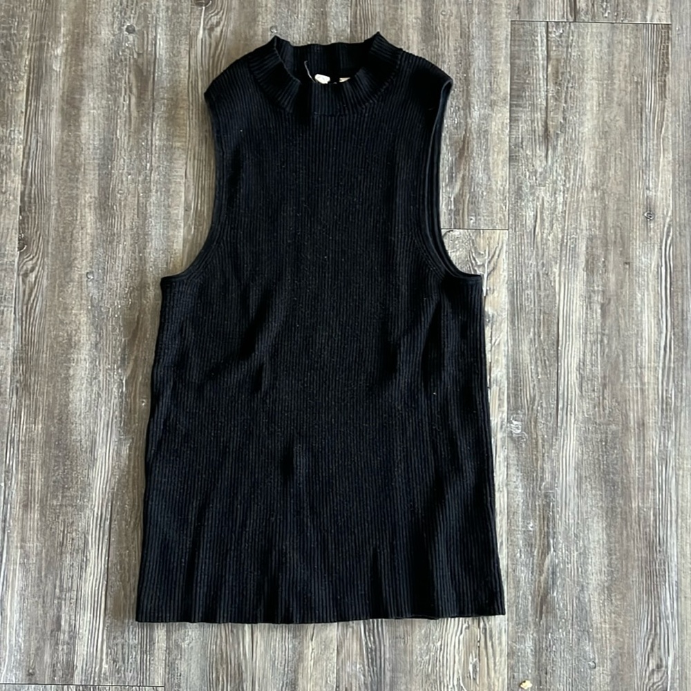 Black Moth Mock Neck Sleeveless Sweater
